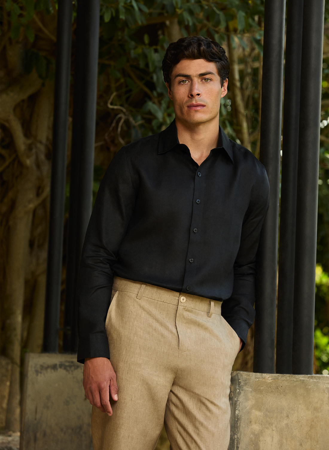 Camisa manga larga 100% Lino Italiano