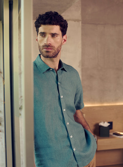 Camisa Manga Corta 100% Lino Park