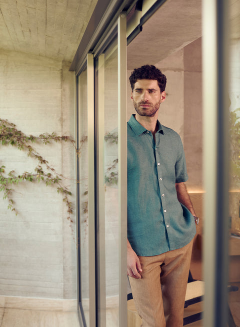 Camisa Manga Corta 100% Lino Park