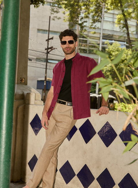 Camisa Manga Corta 100% Lino Park