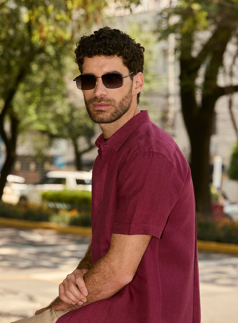 Camisa Manga Corta 100% Lino Park