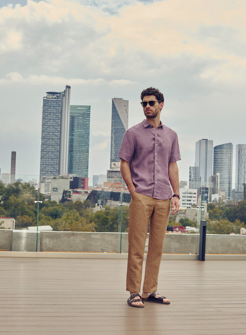 Camisa Manga Corta 100% Lino Park
