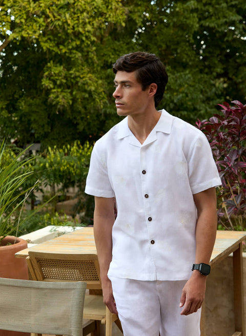 Camisa hawaiana manga corta 100% Lino Kailani
