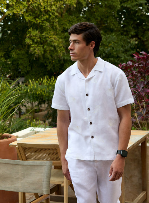 Camisa hawaiana manga corta 100% Lino Kailani