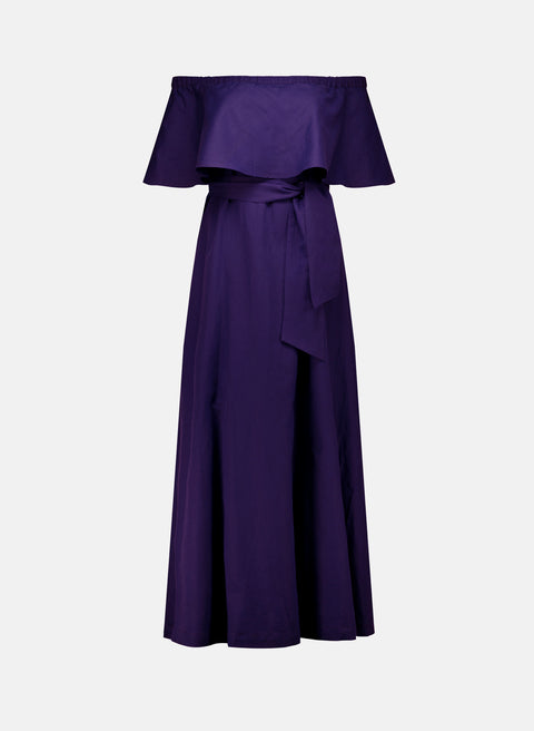 Vestido largo off shoulder 100% Lino Diane