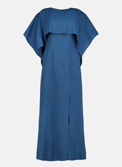 Vestido largo con capa Lino Algodón Gibada