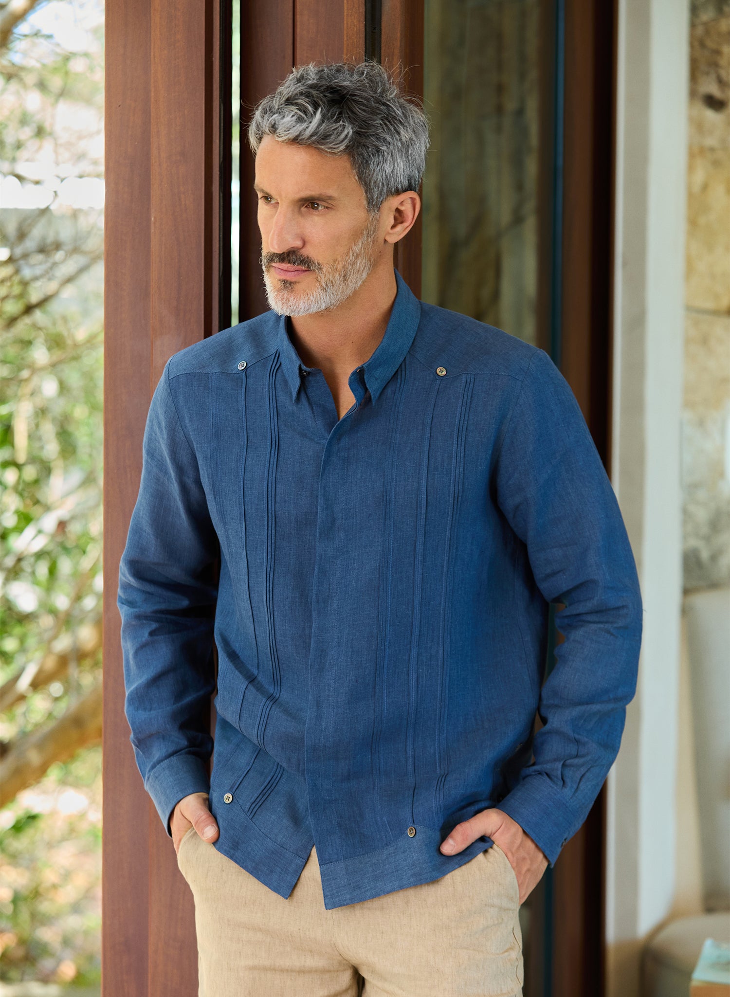 Guayabera manga larga 100% Lino Andro