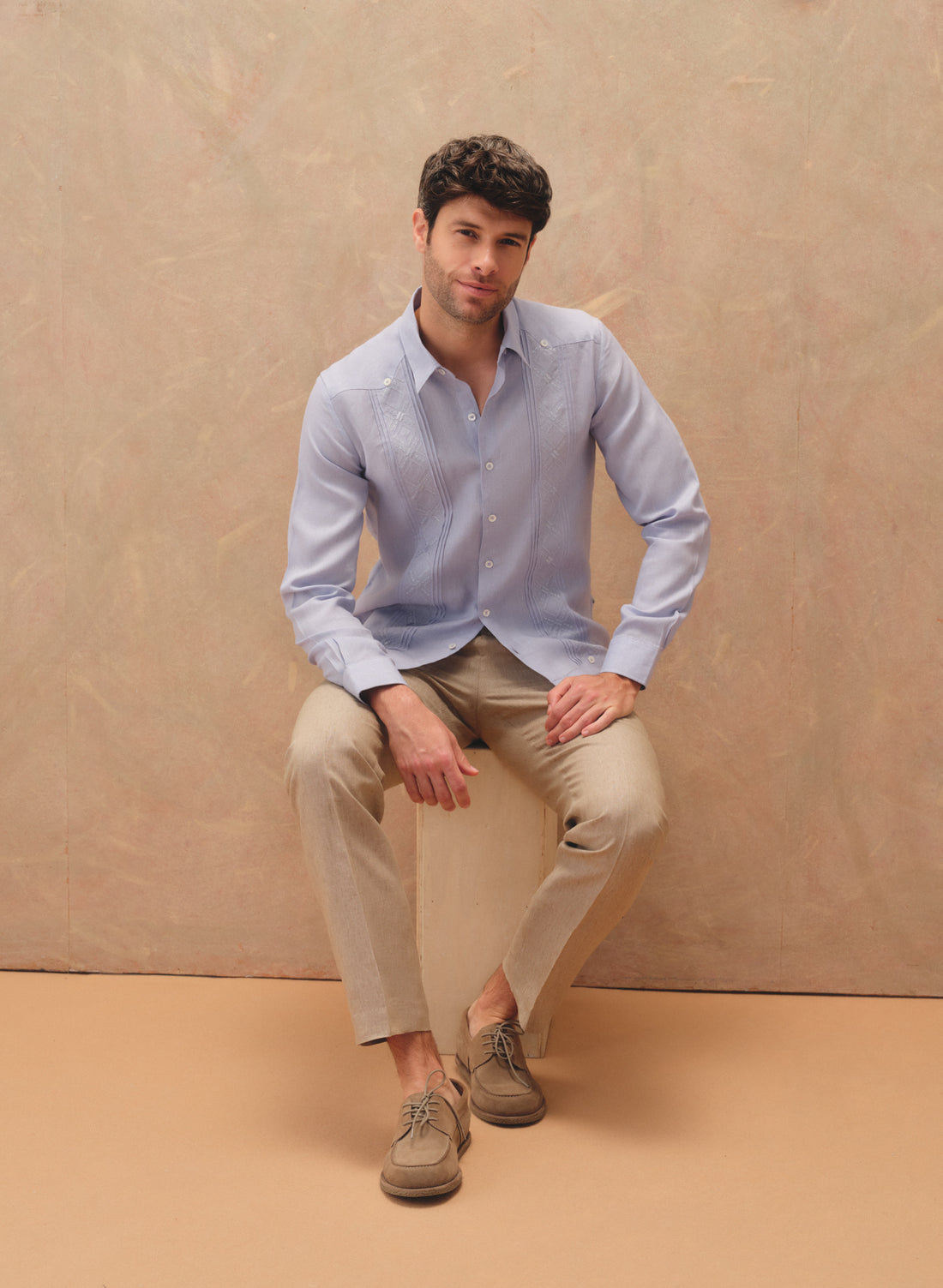 Guayabera manga larga 100% Lino Jean