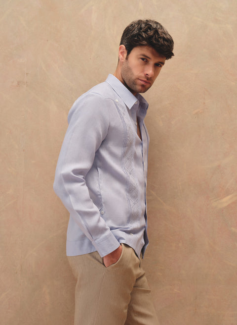 Guayabera manga larga 100% Lino Jean