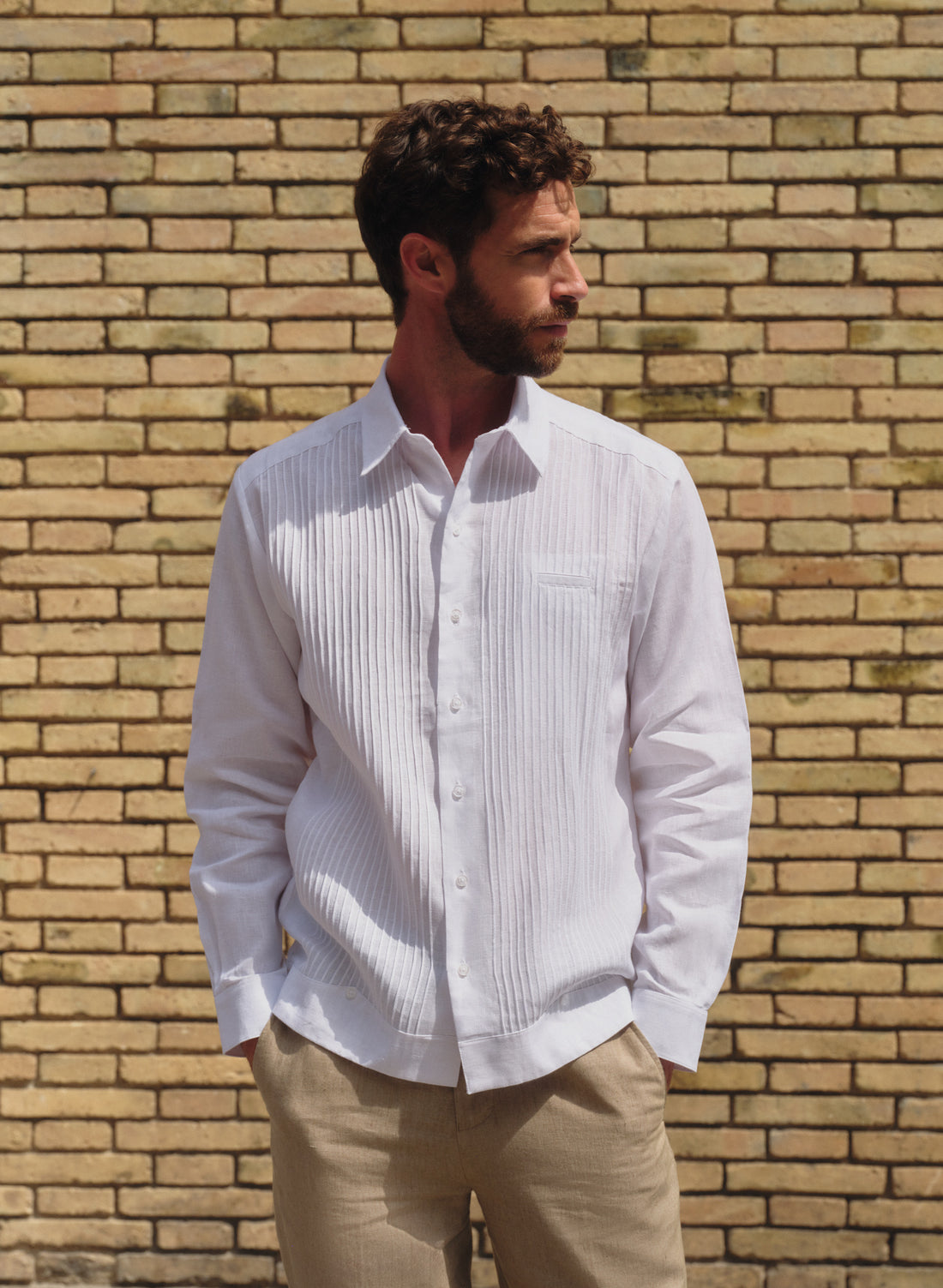 Guayabera manga larga 100% Lino Presidencial