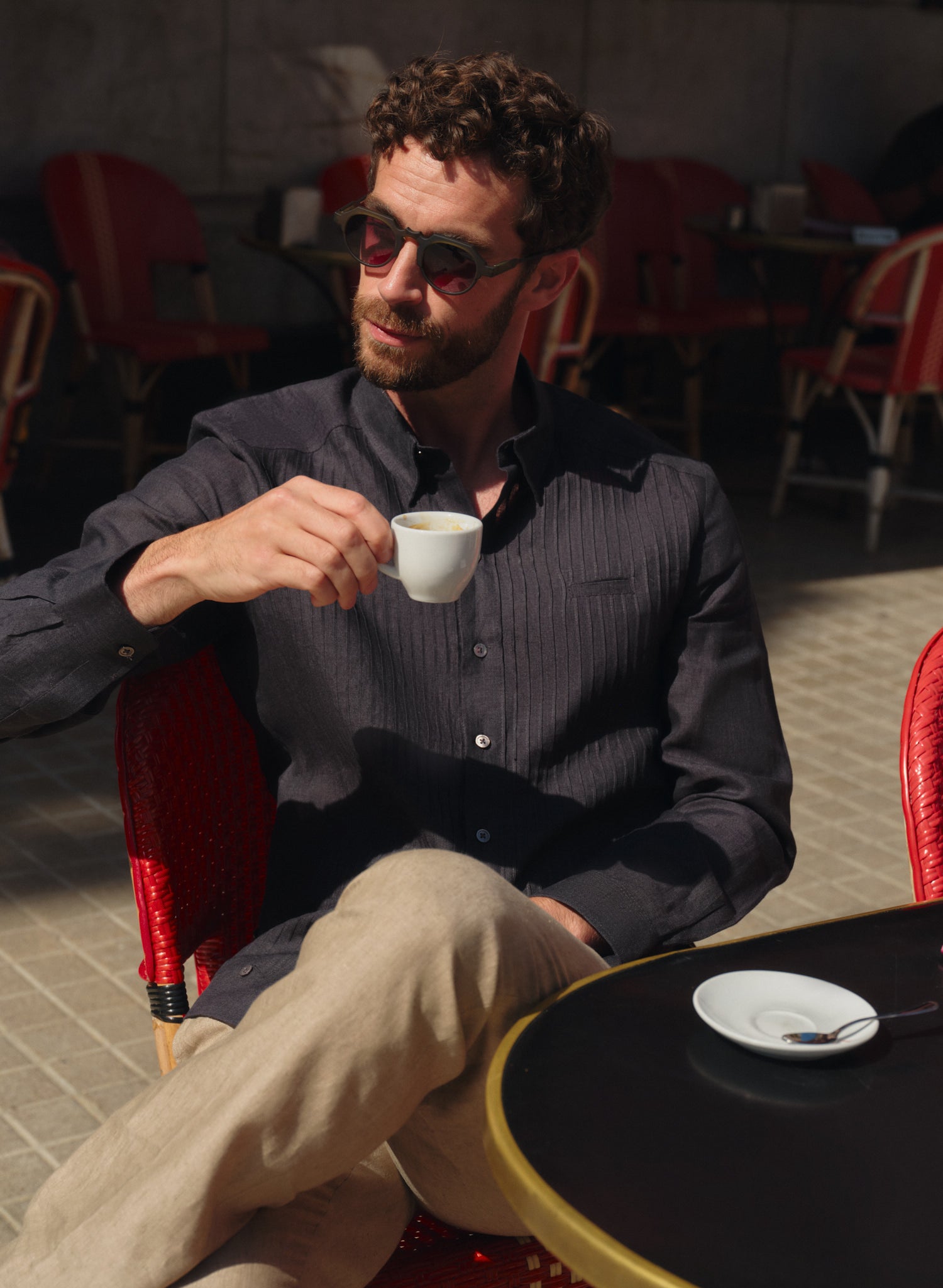 Guayabera manga larga 100% Lino Presi