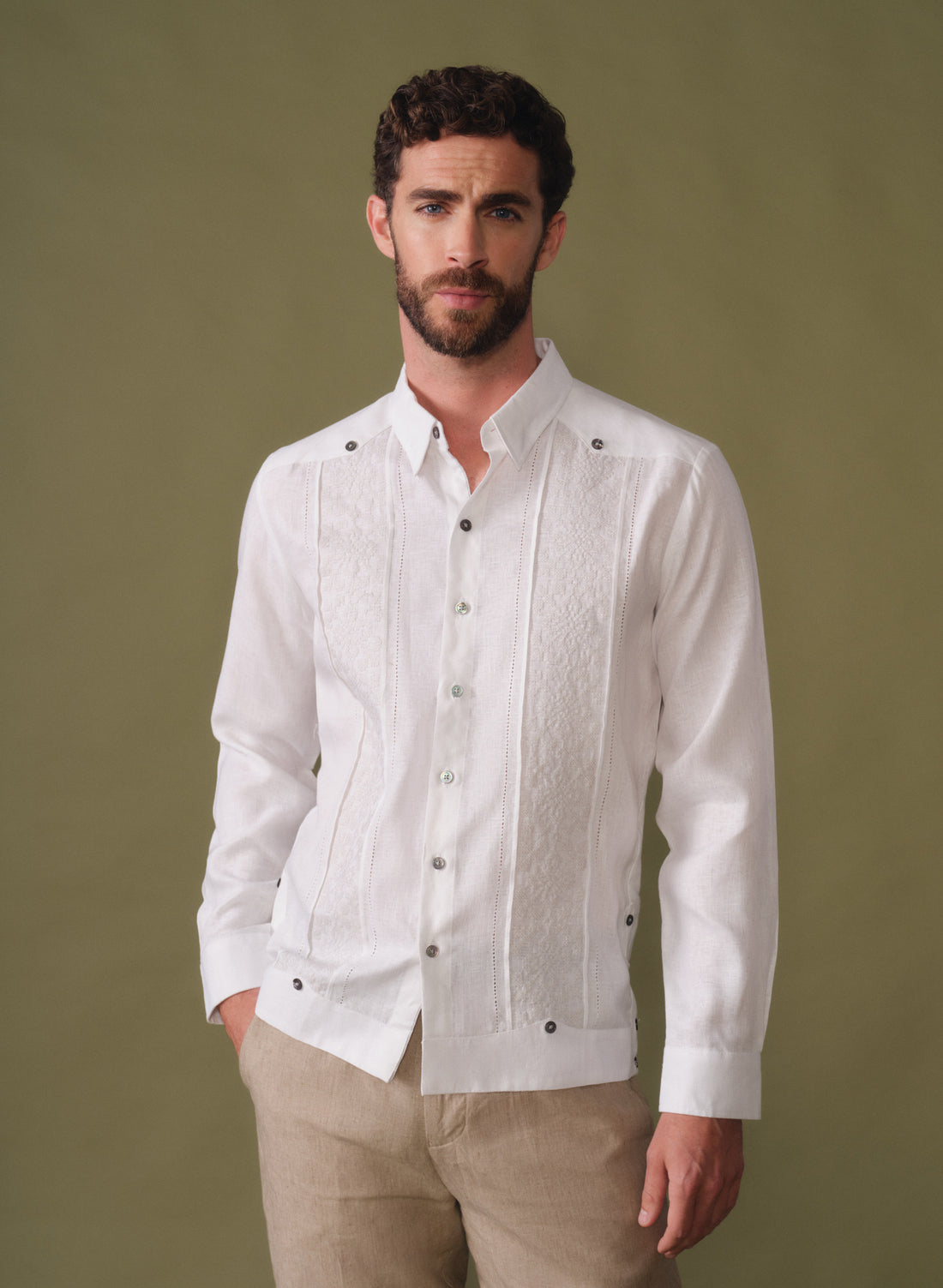 Guayabera manga larga 100% Lino Pritell