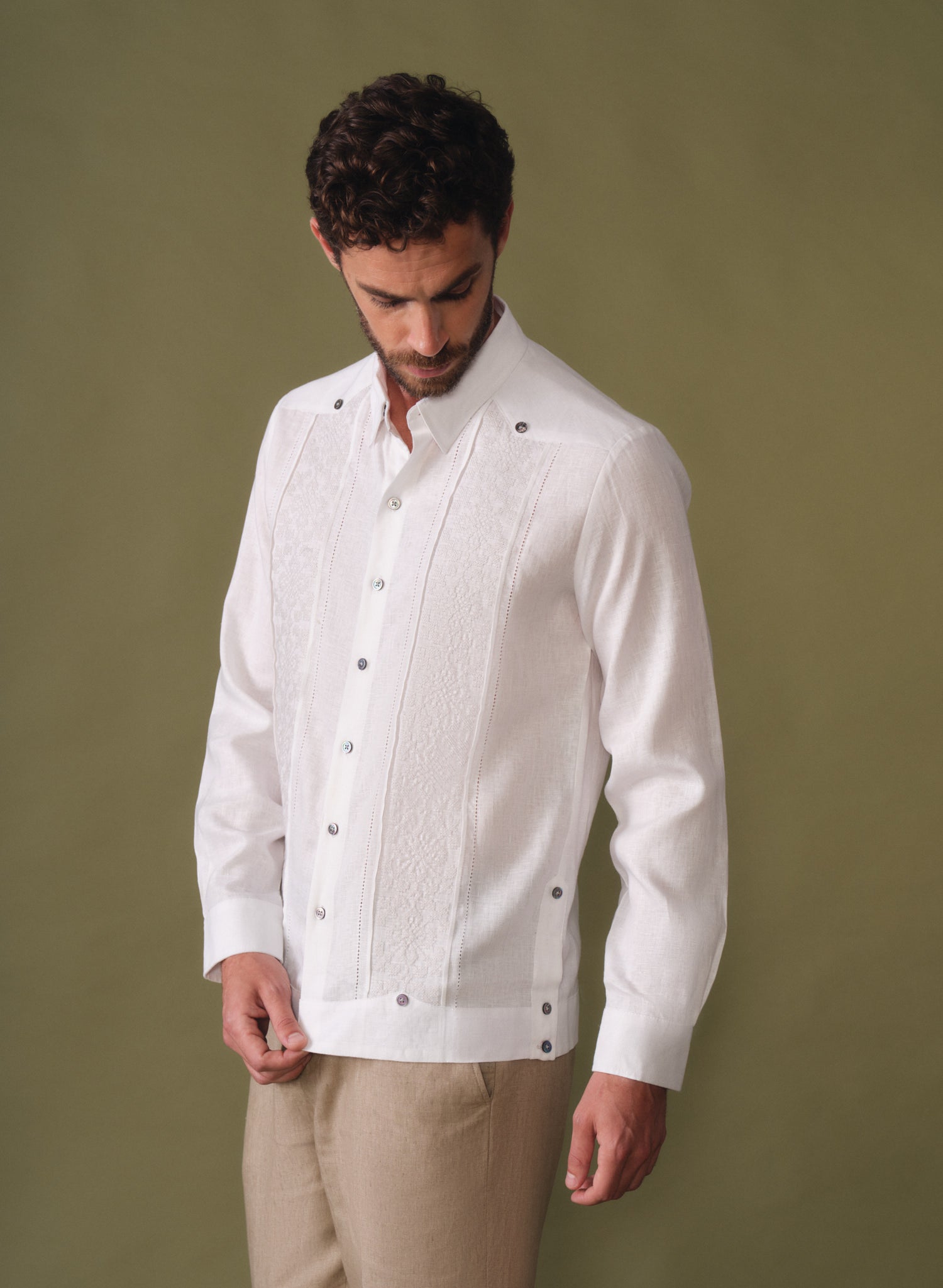 Guayabera manga larga 100% Lino Pritell