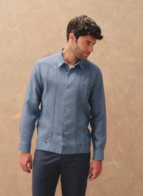 Guayabera manga larga 100% Lino Rafel