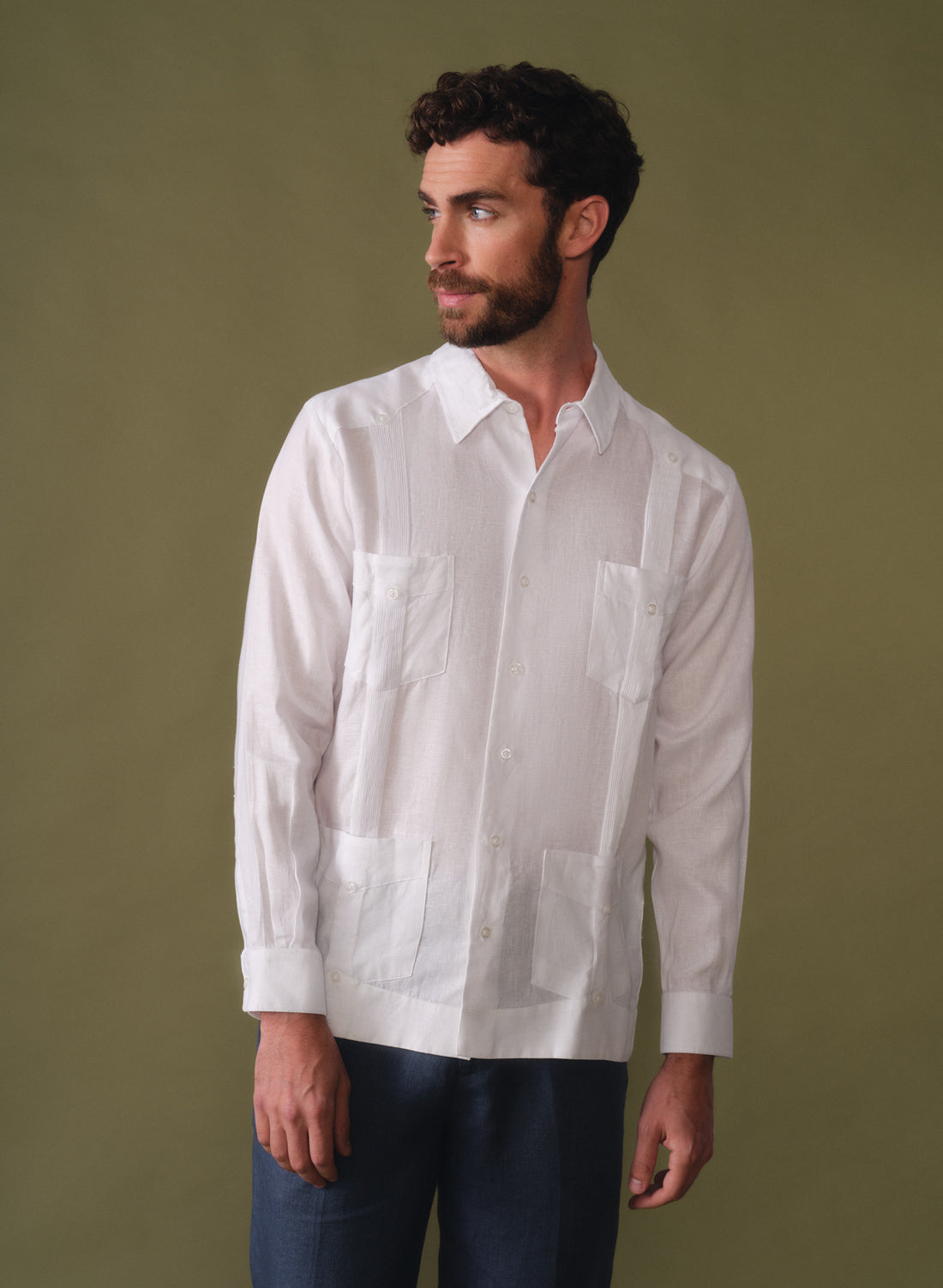 Guayabera manga larga 100% Lino Luxury