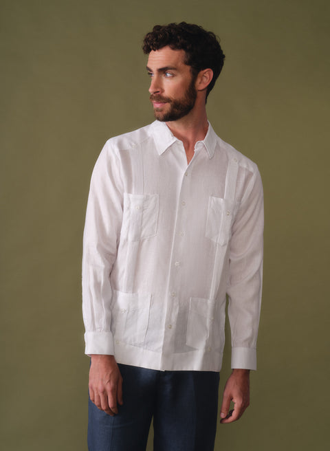 Guayabera manga larga 100% Lino Luxury SF