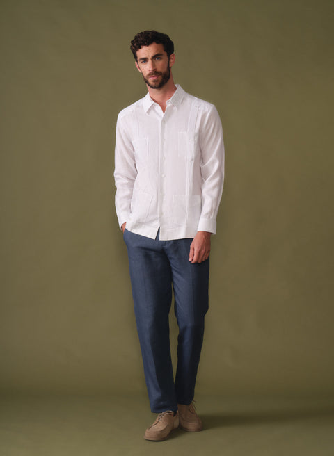 Guayabera manga larga 100% Lino Luxury SF
