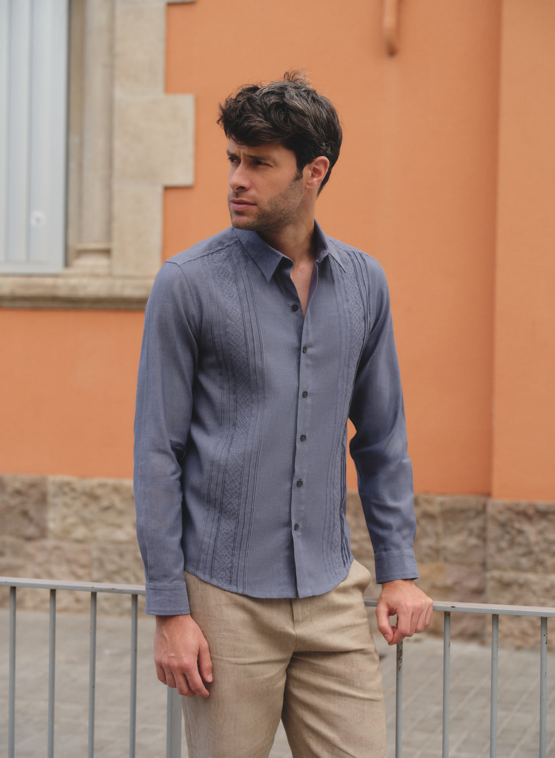 Guayabera manga larga Lino Algodón Adonis