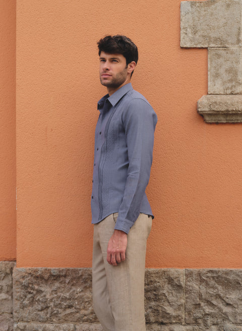 Guayabera manga larga Lino Algodón Adonis