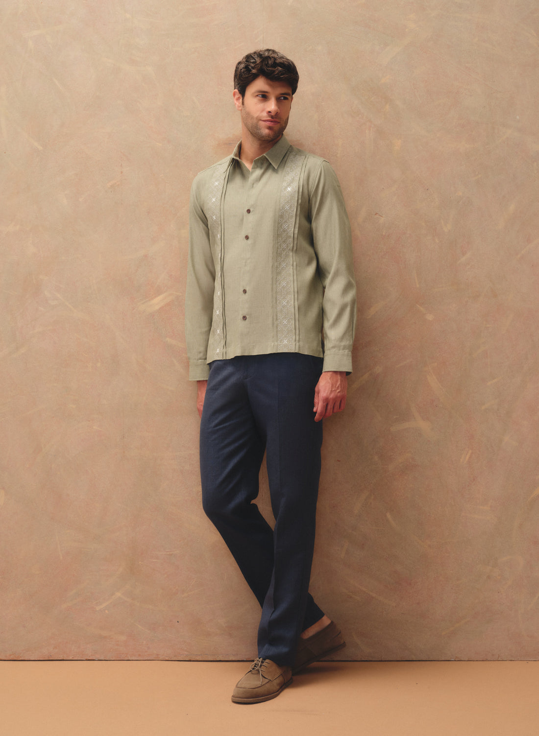 Guayabera manga larga 100% Lino Allaf