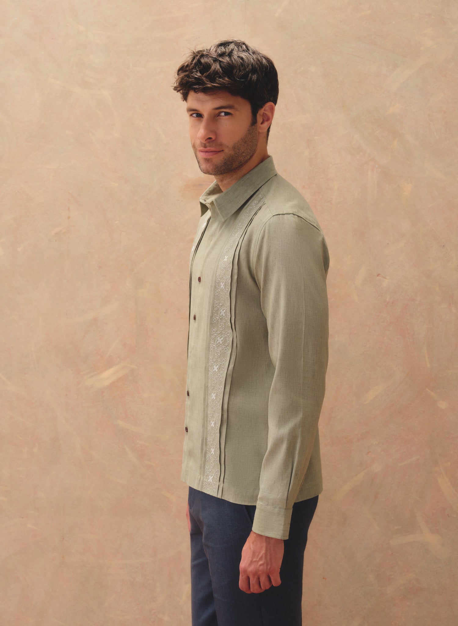 Guayabera manga larga 100% Lino Allaf