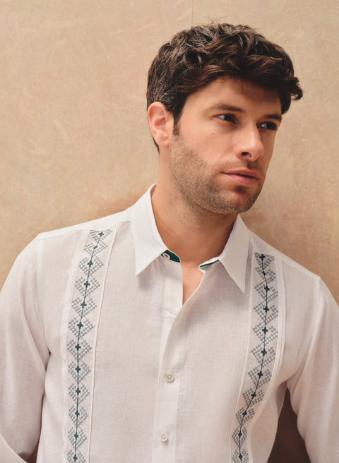 Guayabera manga larga 100% Lino Kamil SF