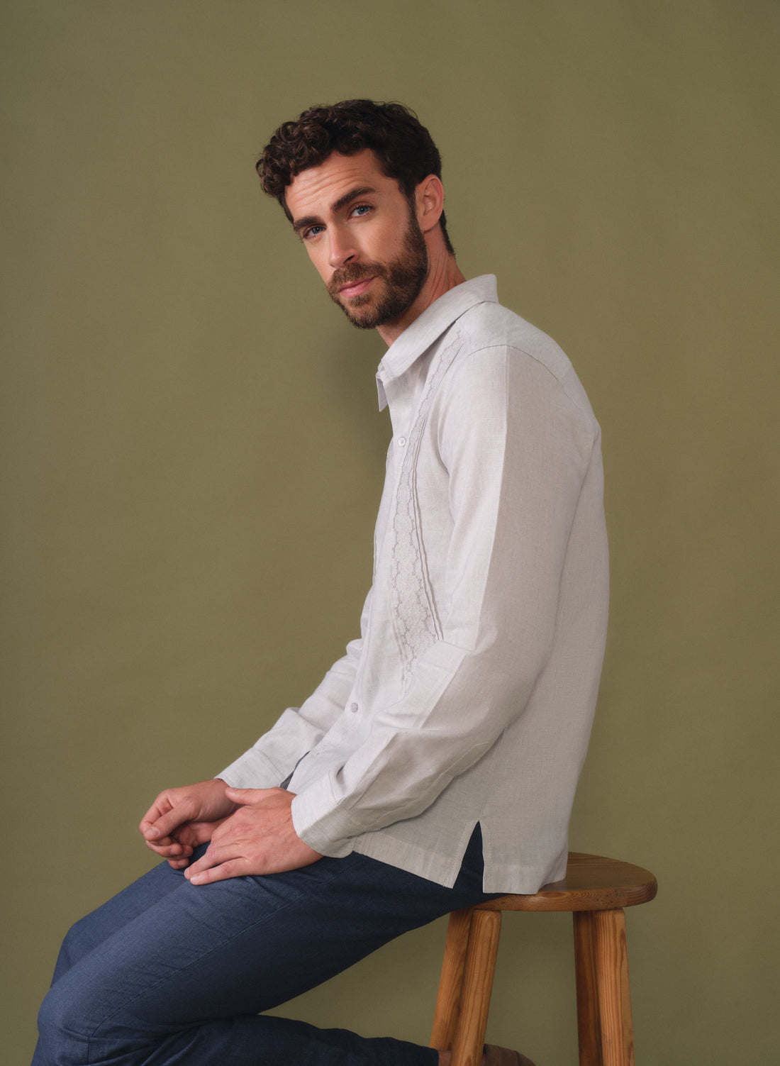 Guayabera manga larga 100% Lino Klem