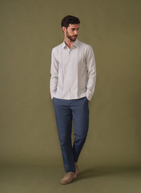 Guayabera manga larga 100% Lino Klem
