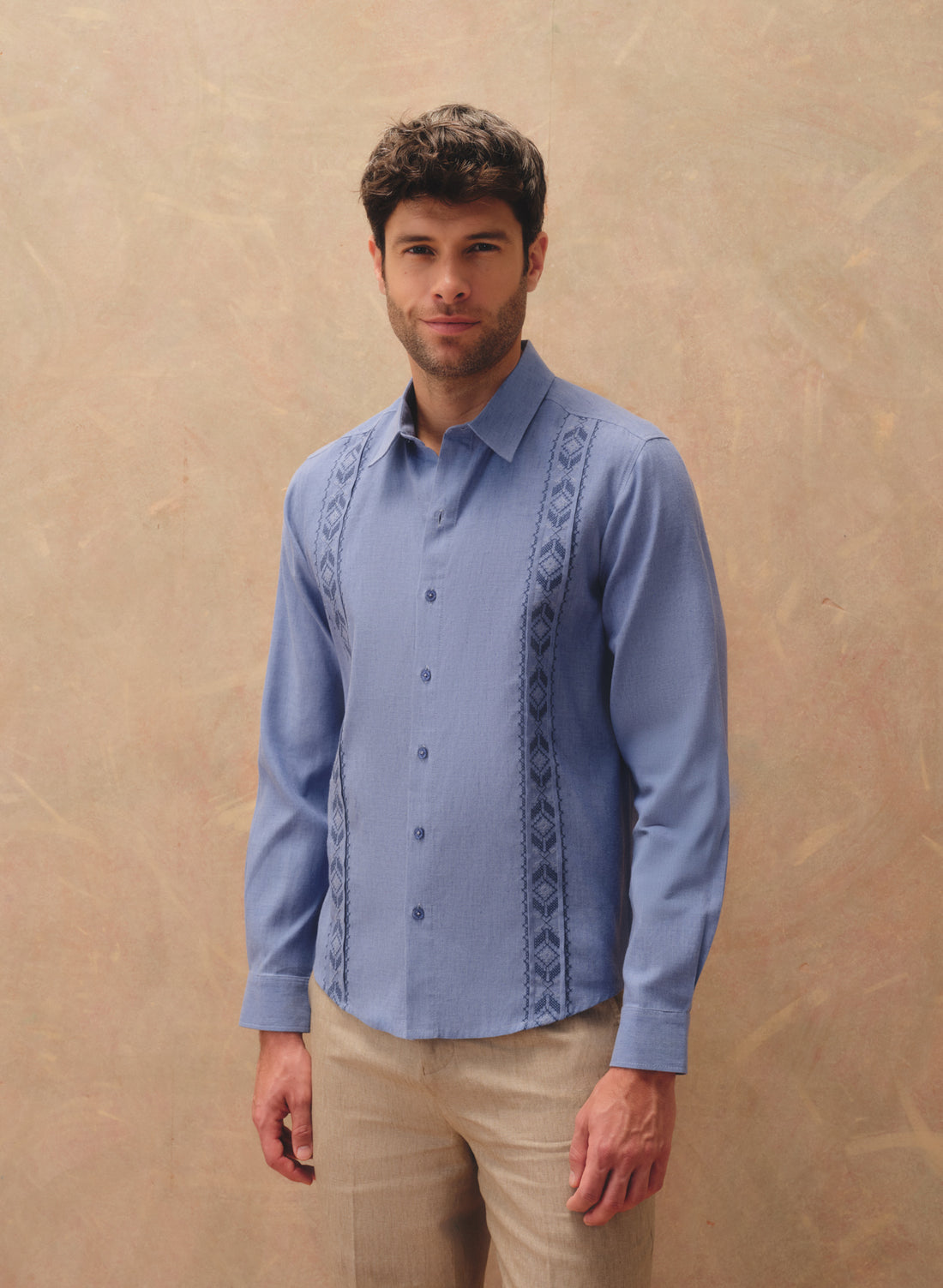 Guayabera manga larga Lino Algodón Lorenz