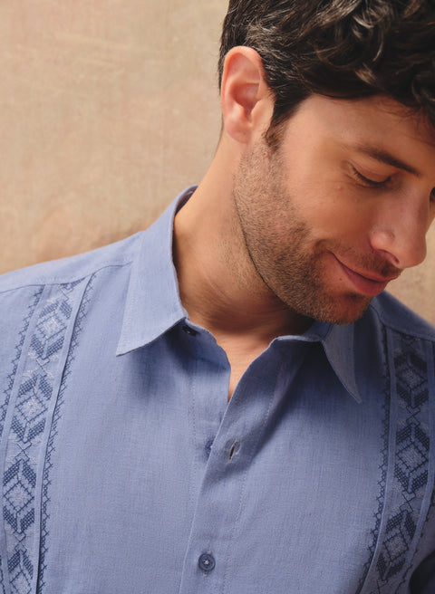 Guayabera manga larga Lino Algodón Lorenz