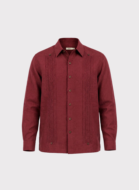 Guayabera Manga Larga 100% Lino Leal