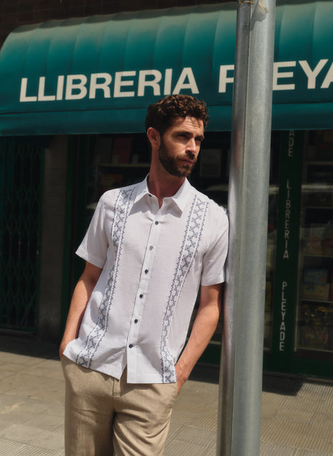 Guayabera manga corta Lino Algodón Latasa