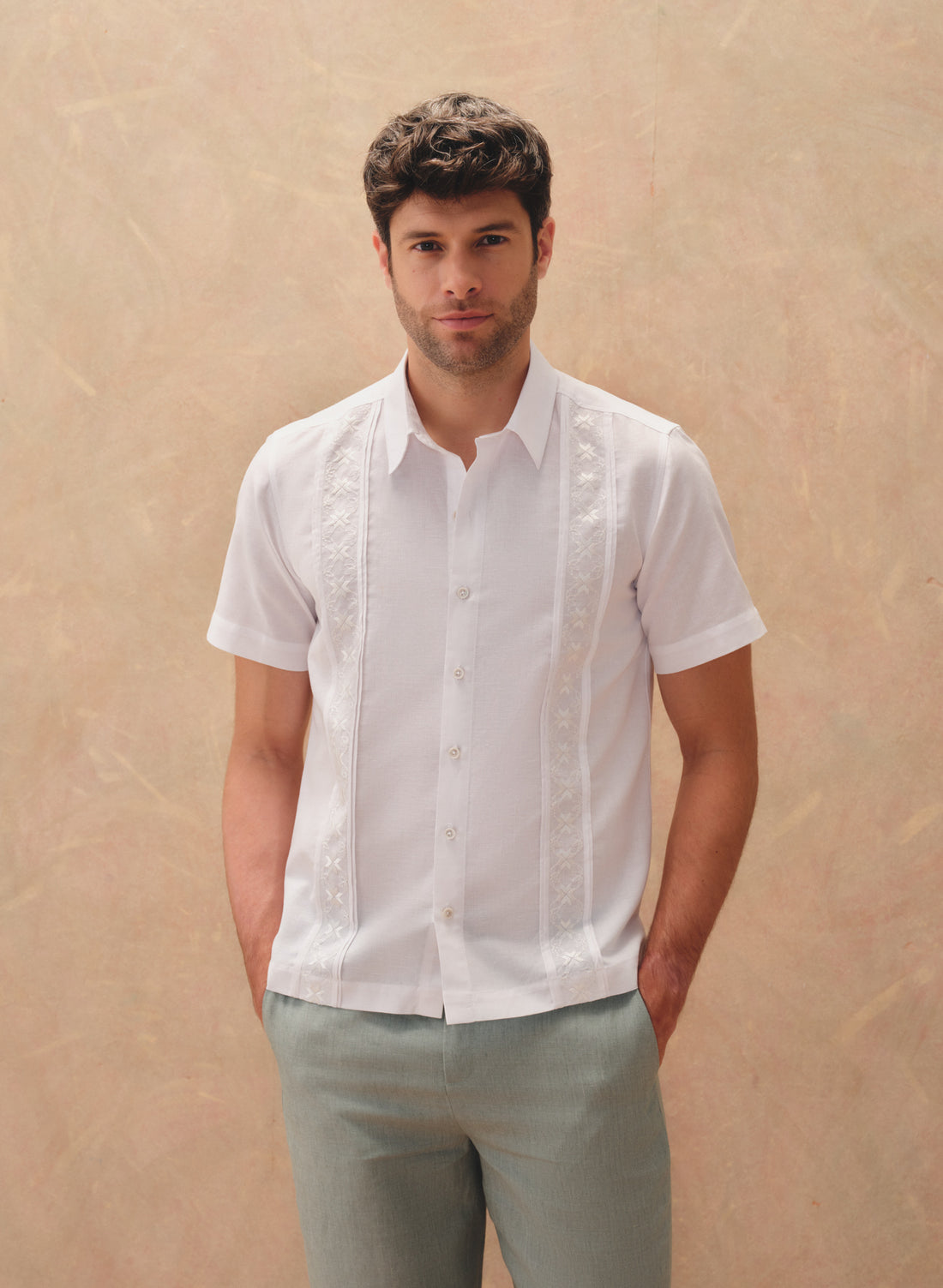 Guayabera manga corta 100% Lino Toscano