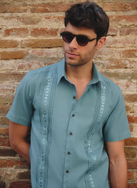 Guayabera manga corta Lino Algodón Uriel