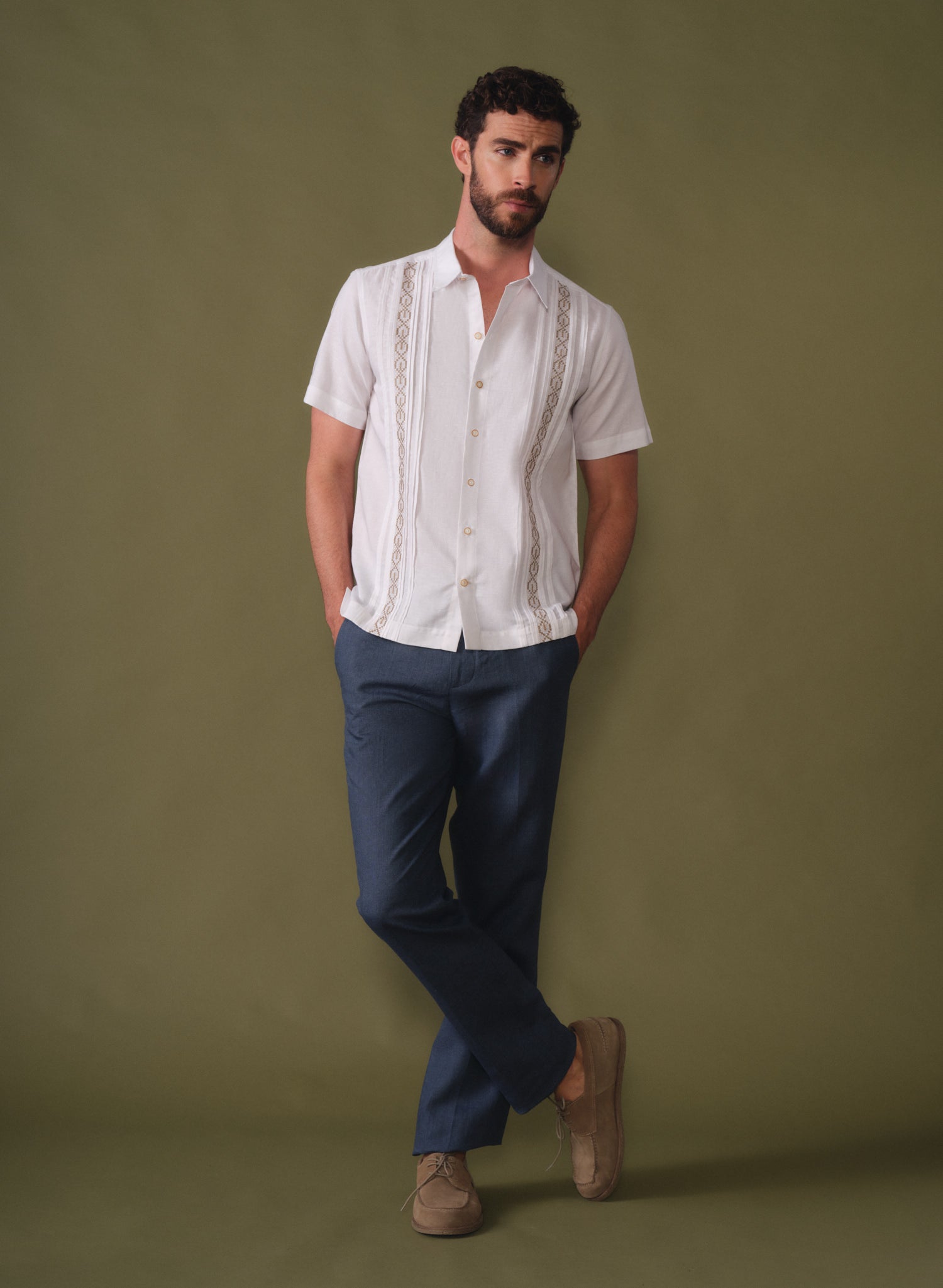 Guayabera manga corta Lino Algodón Will