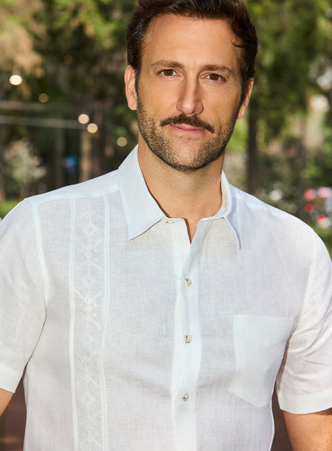 Guayabera Manga Corta 100% Lino Aburto