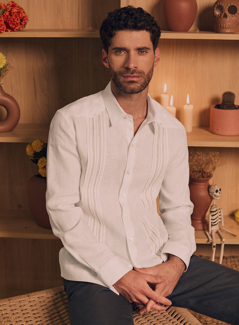 Guayabera Manga Larga 100% Lino Alia