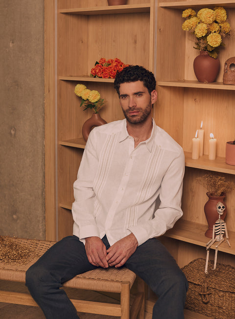 Guayabera Manga Larga 100% Lino Alia