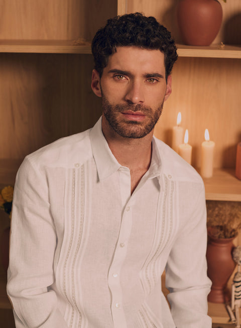 Guayabera Manga Larga 100% Lino Alia
