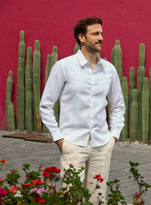 Guayabera Manga Larga 100% Lino Andere