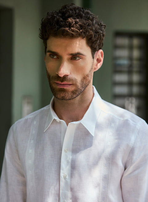 Guayabera manga larga 100% Lino Vicente