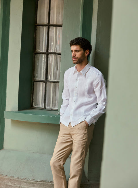 Guayabera manga larga 100% Lino Vicente