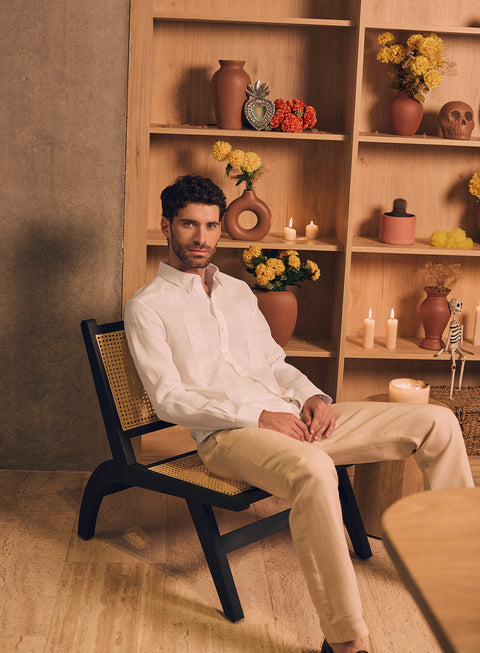 Guayabera Manga Larga 100% Lino Brizuela