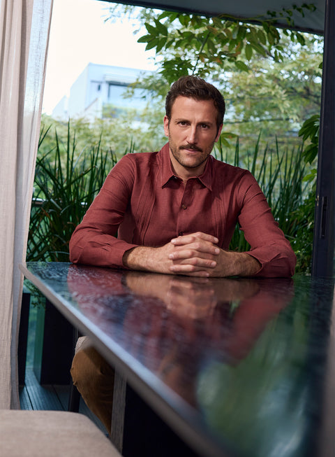 Guayabera Manga Larga 100% Lino Fabio
