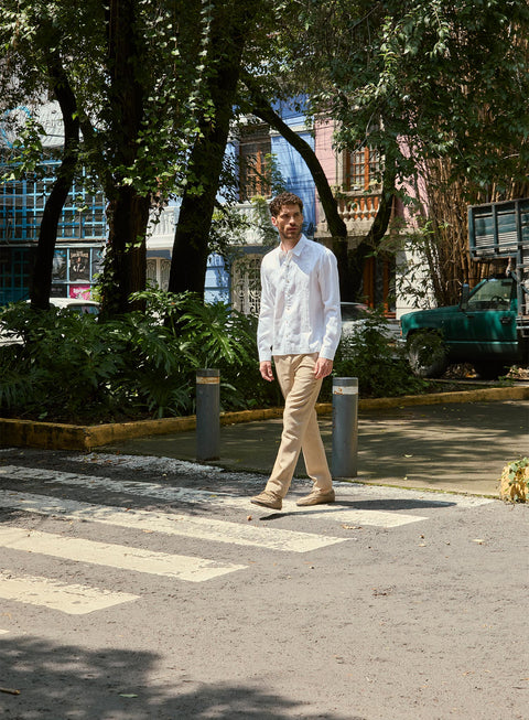 Guayabera Manga Larga 100% Lino Gabil