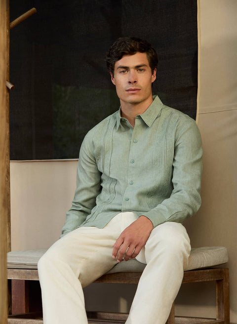 Guayabera manga larga 100% Lino Garejo SF