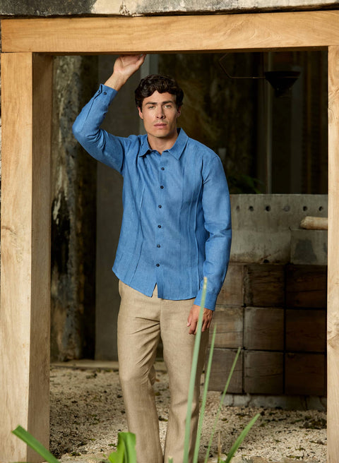 Guayabera manga larga 100% Lino Griemar
