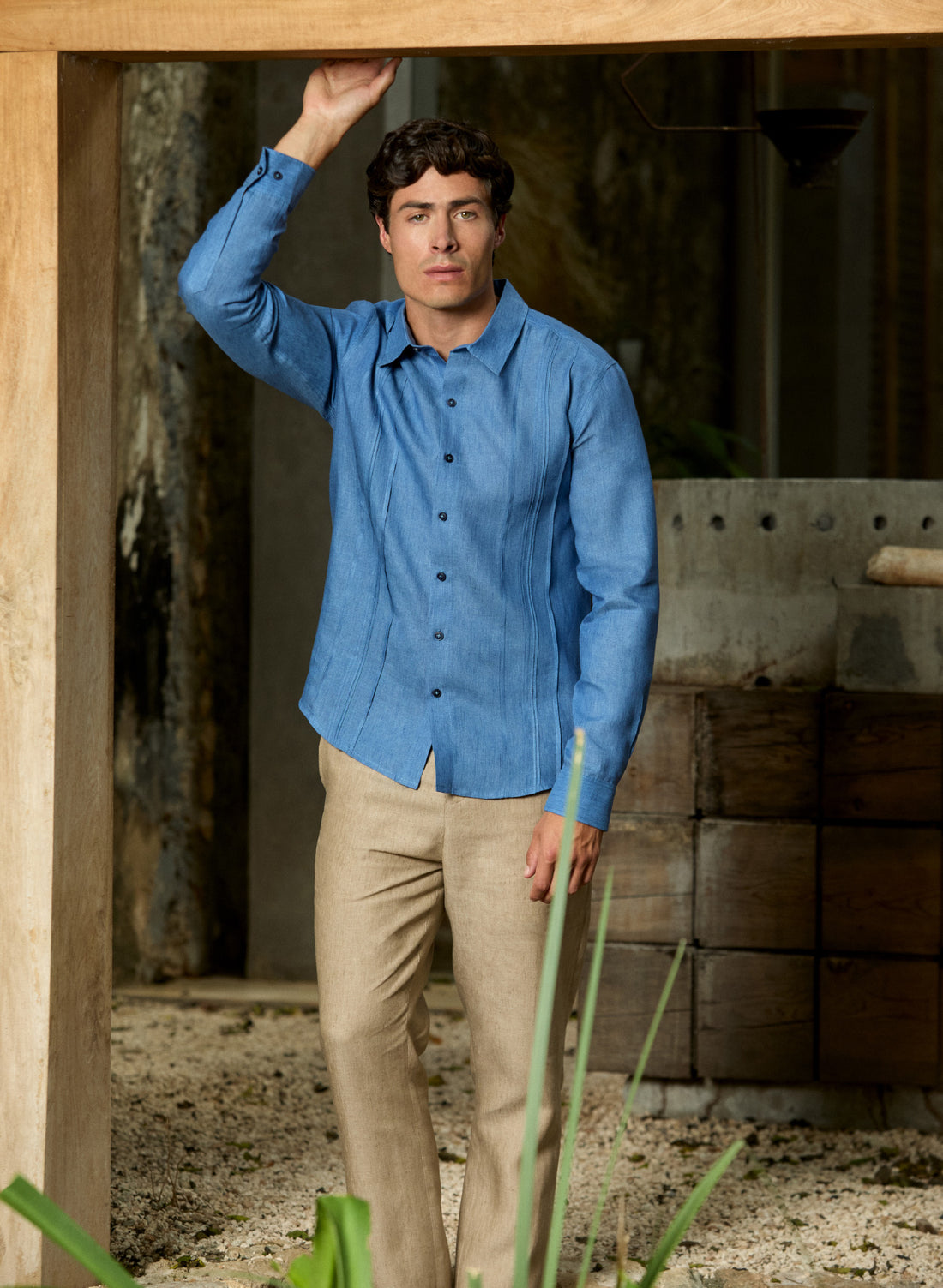 Guayabera manga larga 100% Lino Griemar