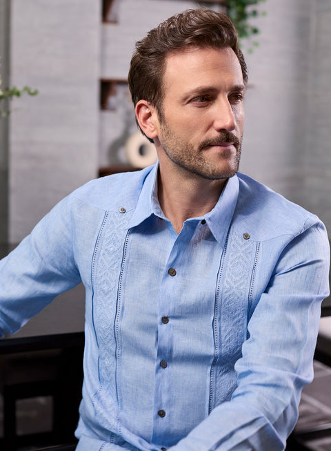 Guayabera Manga Larga 100% Lino Grog