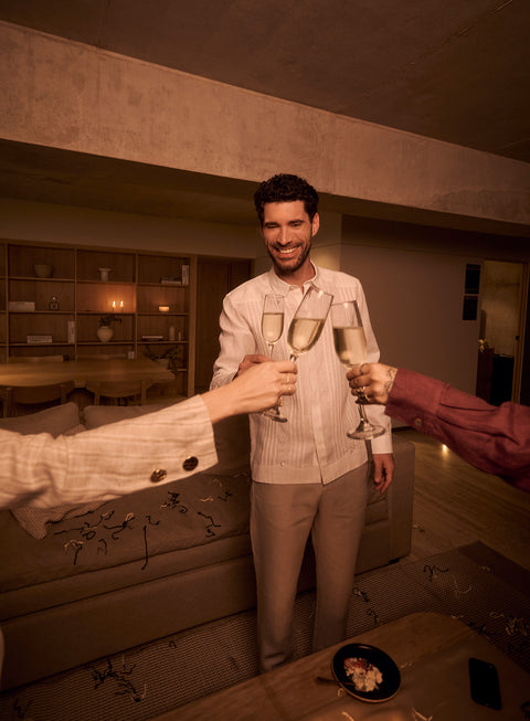 Guayabera Manga Larga 100% Lino Herick
